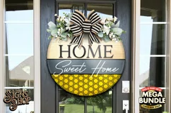 Home Sweet Home Hive| Bee SVG Door Hanger Sign | Cricut file Product Image 3
