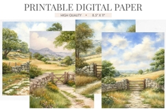 Moorland Stone Gate Digital Paper Product Image 1