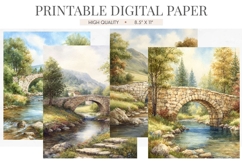Stone Bridge Mountain Stream Paper Product Image 1