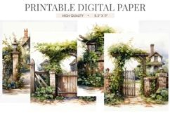 Cottagecore Garden Gate Junk Journal Pages Product Image 1