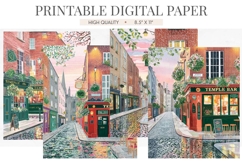 Temple Bar Dublin Ireland Junk Journal Pages Product Image 1