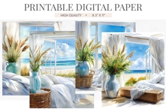 Coastal Bedroom Sea View Junk Journal Pages Product Image 1