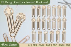 20 Design Sea Animal Bookmark Svg | Bookmark Laser Cut File Product Image 1