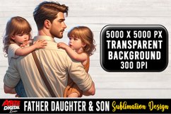 Father Daughter &amp; Son Sublimation Clipart | father's day #24 Product Image 1