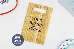 Vertical wood board Father's Day mockup PSD, Mockup JPG Product Image 1