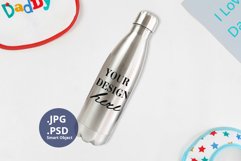 Stainless Bottle Father's Day Flat mockup PSD, Mockup JPG Product Image 1