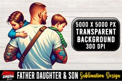 Father Daughter &amp; Son Sublimation Clipart | father's day #28 Product Image 1