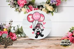I love you balloons | SVG Valentines Round Sign Product Image 1