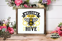 Welcome to our hive | Bee SVG Door Hanger Sign | Cricut file Product Image 4