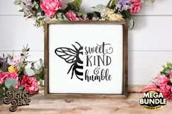 Sweet, kind and humble | Bee SVG Door Hanger Sign | Cricut Product Image 4