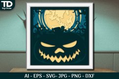 Halloween Scene 3D ShadowBox Layered Papercut SVG Product Image 3