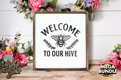 Welcome to our hive Vintage | Bee SVG Door Hanger Sign Product Image 4