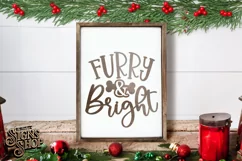 Furry and Bright | Christmas Dog SVG Sign | Door hanger Product Image 3