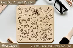 Children Sea Animal Puzzle Laser Cut SVG | Kid's Puzzle Svg Product Image 2