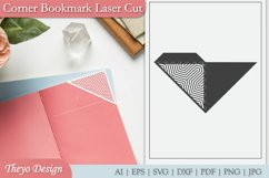 Corner Bookmark Template Design Svg | Bookmark Laser Cut Product Image 1