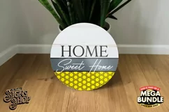 Home Sweet Home Hive| Bee SVG Door Hanger Sign | Cricut file Product Image 4