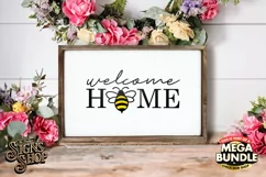 Welcome Home Bee | Bee SVG Door Hanger Sign | Cricut File Product Image 4