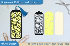 Volley Ball Bookmark Papercut Svg | Bookmark Laser Cut File Product Image 1