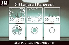 Halloween Scene 3D ShadowBox Layered Papercut SVG Product Image 3