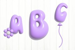 3D Inflated Puff Alphabet Sublimation Bundle PNG Product Image 4