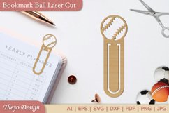 8 Design Ball Sports Bookmark Papercut Bundle | Bookmark Svg Product Image 7