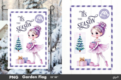 Watercolor Lilac Christmas Garden Flag Sublimation Bundle Product Image 4