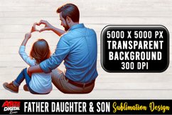 Father Daughter &amp; Son Sublimation Clipart | father's day #3 Product Image 1