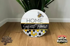 Home Sweet Home | Bee SVG Door Hanger Sign | Cricut file Product Image 4