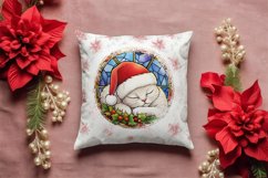 Stained Glass Christmas Lazy Kittens18 PNGs Sublimation Product Image 7