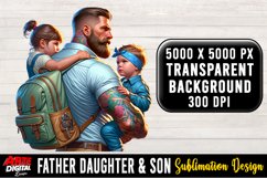 Father Daughter &amp; Son Sublimation Clipart | father's day #30 Product Image 1