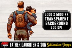 Father Daughter &amp; Son Sublimation Clipart | father's day #31 Product Image 1