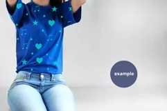 Blue t-shirt woman model Mockup, Mockup PSD & JPG Product Image 2
