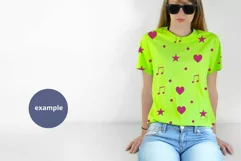 Electric Green t-shirt woman & Glasses Mockup, Mockup PSD Product Image 2