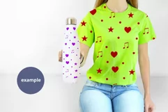 Electric Green t-shirt woman & Bottle Mockup, Mockup PSD Product Image 2