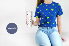 Blue t-shirt woman & White Tumbler Mockup, Mockup PSD & JPG Product Image 2