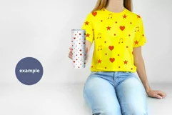Yellow t-shirt woman & White Tumbler Mockup PSD, Mockup PSD Product Image 2