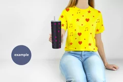 Yellow t-shirt woman & Black Tumbler Mockup PSD, Mockup PSD Product Image 2