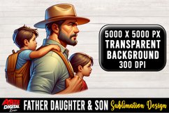 Father Daughter &amp; Son Sublimation Clipart | father's day #35 Product Image 1