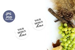 Two White car coasters mockup PSD, Autumn Thanksgiving Fall Product Image 1