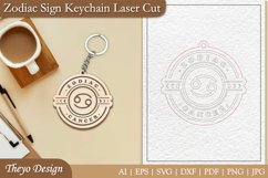 Cancer Keychain Laser Cut | Astrology Design | Zodiac Sign Product Image 1