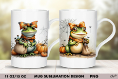 Frog Mug Sublimation Bundle. Halloween Mug Wrap PNG Product Image 5