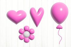 3D Inflated Alphabet Bundle PNG. Pink Puffy Alphabet PNG Product Image 5