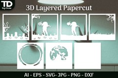 Halloween Scene 3D ShadowBox Layered Papercut SVG Product Image 3