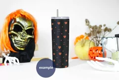 Black Tumbler Halloween Mockup PSD, 20 oz tumbler Full Wrap Product Image 2