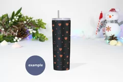Black Skinny tumbler Christmas Mockup, Winter Snowman PSD Product Image 2