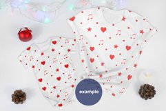 White T-shirt and Baby Bodysuit Christmas Mockup, PSD Mockup Product Image 2