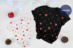 Black T-shirt and Baby Bodysuit Christmas Mockup, PSD Mockup Product Image 2