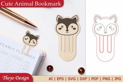 Cute Animal Bookmark Papercut Svg | Bookmark Laser Cut File Product Image 1