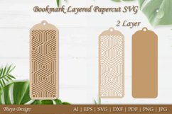 10 Bookmark laser file, Bookmark Layered Papercut Bundle Product Image 6