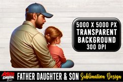 Father Daughter &amp; Son Sublimation Clipart | father's day #5 Product Image 1